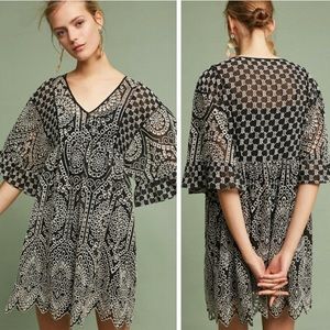 Anthro Akemi + Kin Brooke Eyelet Swing Dress Sz 12